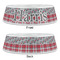 Red & Gray Dots and Plaid Plastic Pet Bowls - Large - APPROVAL