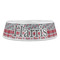 Red & Gray Dots and Plaid Plastic Pet Bowls - Large - FRONT