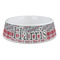 Red & Gray Dots and Plaid Plastic Pet Bowls - Large - MAIN