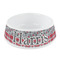 Red & Gray Dots and Plaid Plastic Pet Bowls - Small - MAIN