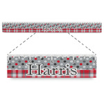 Red & Gray Dots and Plaid Plastic Ruler - 12" (Personalized)