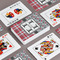 Red & Gray Dots and Plaid Playing Cards - Front & Back View