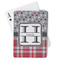 Red & Gray Dots and Plaid Playing Cards - Front View