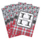 Red & Gray Dots and Plaid Playing Cards - Hand Back View