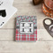 Red & Gray Dots and Plaid Playing Cards - In Context