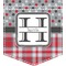 Red & Gray Dots and Plaid Iron On Faux Pocket (Personalized)