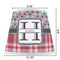 Red & Gray Dots and Plaid Poly Film Empire Lampshade - Dimensions