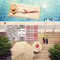 Red & Gray Dots and Plaid Pool Towel Lifestyle