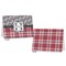 Red & Gray Dots and Plaid Postcard - Front and Back