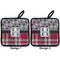 Red & Gray Dots and Plaid Pot Holders - Set of 2 APPROVAL