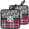 Red & Gray Dots and Plaid Pot Holders - Set of 2 MAIN