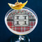Red & Gray Dots and Plaid Printed Drink Topper - XLarge - In Context