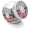 Red & Gray Dots and Plaid Puppy Treat Container - Main