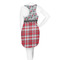 Red & Gray Dots and Plaid Racerback Dress - On Model - Back