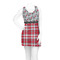 Red & Gray Dots and Plaid Racerback Dress - On Model - Front