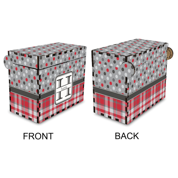 Red & Gray Dots and Plaid Recipe Box - Full Color - Approval