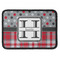 Red & Gray Dots and Plaid Rectangle Patch