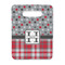 Red & Gray Dots and Plaid Rectangle Trivet with Handle - FRONT