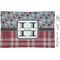 Red & Gray Dots and Plaid Rectangular Appetizer / Dessert Plate