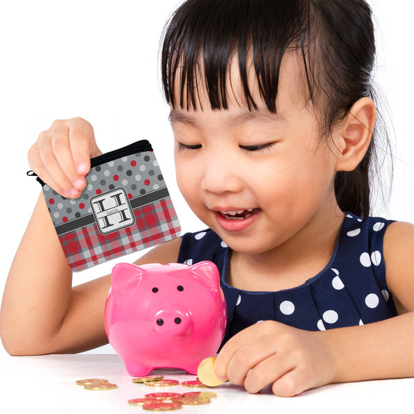Red & Gray Dots and Plaid Rectangular Coin Purses - LIFESTYLE (child)