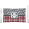 Red & Gray Dots and Plaid Rectangular Dinner Plate