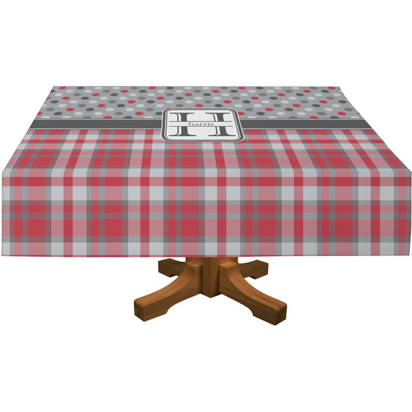 Red & Gray Dots and Plaid Tablecloths (Personalized)