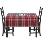Red & Gray Dots and Plaid Tablecloth (Personalized)