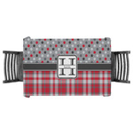Red & Gray Dots and Plaid Tablecloth - 58"x58" (Personalized)