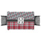 Red & Gray Dots and Plaid Rectangular Tablecloths - Top View