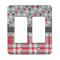 Red & Gray Dots and Plaid Rocker Light Switch Covers - Double - MAIN
