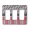 Red & Gray Dots and Plaid Rocker Light Switch Covers - Triple - MAIN