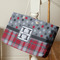 Red & Gray Dots and Plaid Large Rope Tote - Life Style