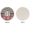 Red & Gray Dots and Plaid Round Linen Placemats - APPROVAL (single sided)