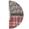 Red & Gray Dots and Plaid Round Linen Placemats - HALF FOLDED (double sided)