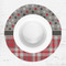 Red & Gray Dots and Plaid Round Linen Placemats - LIFESTYLE (single)