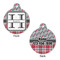 Red & Gray Dots and Plaid Round Pet ID Tag - Large - Approval