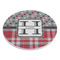 Red & Gray Dots and Plaid Round Stone Trivet - Angle View