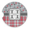 Red & Gray Dots and Plaid Sandstone Car Coaster - Single