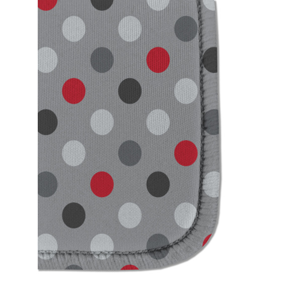 Red & Gray Dots and Plaid Sanitizer Holder Keychain - Detail