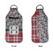 Red & Gray Dots and Plaid Sanitizer Holder Keychain - Large APPROVAL (Flat)