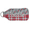 Red & Gray Dots and Plaid Sanitizer Holder Keychain - Large (Back)