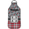 Red & Gray Dots and Plaid Sanitizer Holder Keychain - Large (Front)