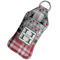 Red & Gray Dots and Plaid Sanitizer Holder Keychain - Large in Case