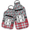Red & Gray Dots and Plaid Sanitizer Holder Keychain - Parent Main