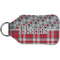 Red & Gray Dots and Plaid Sanitizer Holder Keychain - Small (Back)