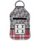 Red & Gray Dots and Plaid Sanitizer Holder Keychain - Small (Front Flat)