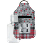 Red & Gray Dots and Plaid Hand Sanitizer & Keychain Holder - Small (Personalized)