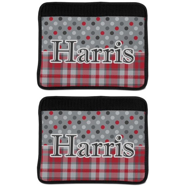 Red & Gray Dots and Plaid Seat Belt Cover (APPROVAL Update)