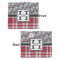 Red & Gray Dots and Plaid Security Blanket - Front & Back View