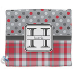 Red & Gray Dots and Plaid Security Blanket (Personalized)